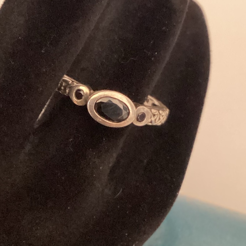 Silpada Black Stone Stackable Ring With Design - image 6